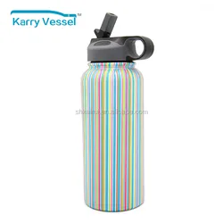 10-40 OZ Fashion Shaped Double Wall Stainless Steel Water Bottle With Straw, Insulated BPA Free Stainless Steel Water Bottle