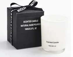 Wholesale Professional Manufacture Decorative Black/White Glass Jar Natural Soy Wax Scented Candles With Wood Lid