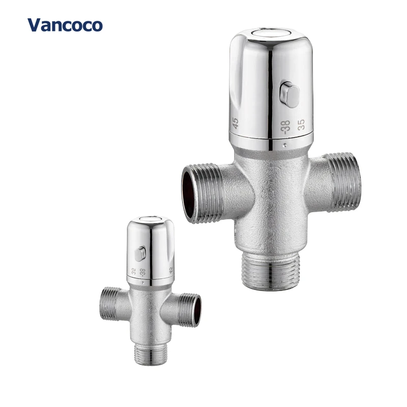 Vancoco YK135H nickel plated 3 way thermostatic mixing valve