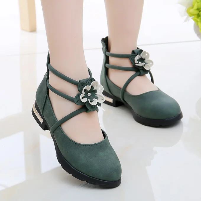
YY10101S China shoes supplier kids high heel shoes girls dress sweet roman shoes 