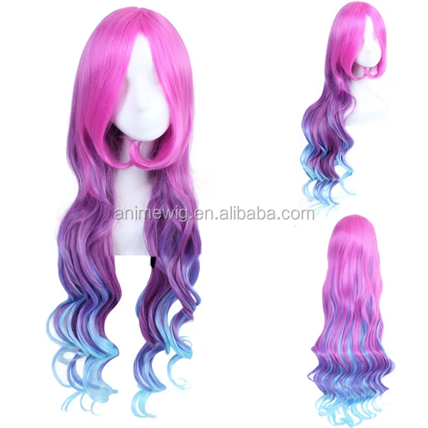Wholesale LOL Wig Cosplay 80cm Long Wave League of Legends Miss Fortune Cosplay Wig Synthetic Anime Heat Resistant Hair Wig