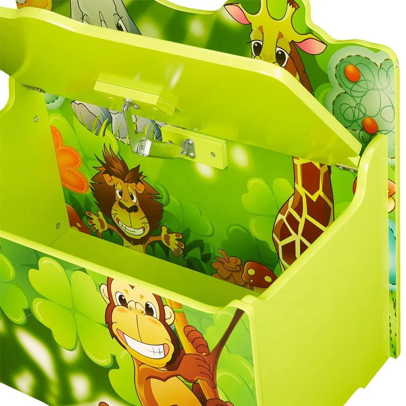 Toffy & Friends детский джунгли деревянный ящик для хранения игрушек с крышкой зеленый