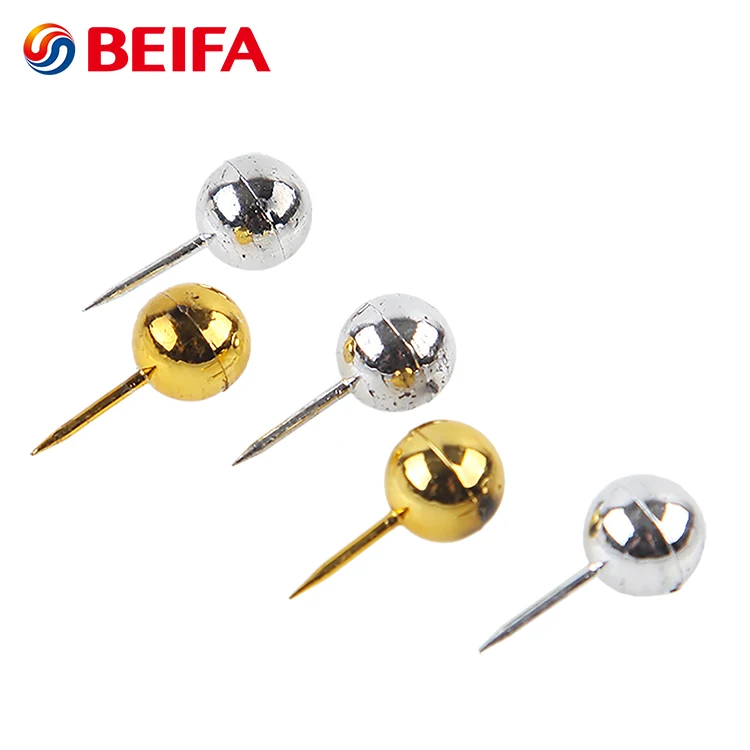 NP0003 Low Price Gold Plated Plastic Head Round Custom Push Decorative Thumb Tacks