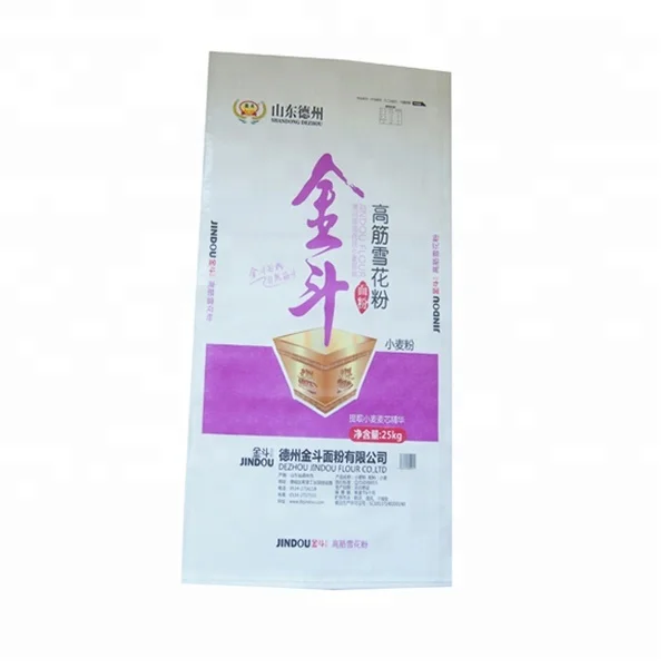 Красочный Печатный 25 50 кг Полипропиленовый плетеный мешок для упаковки пшеничной муки оптом