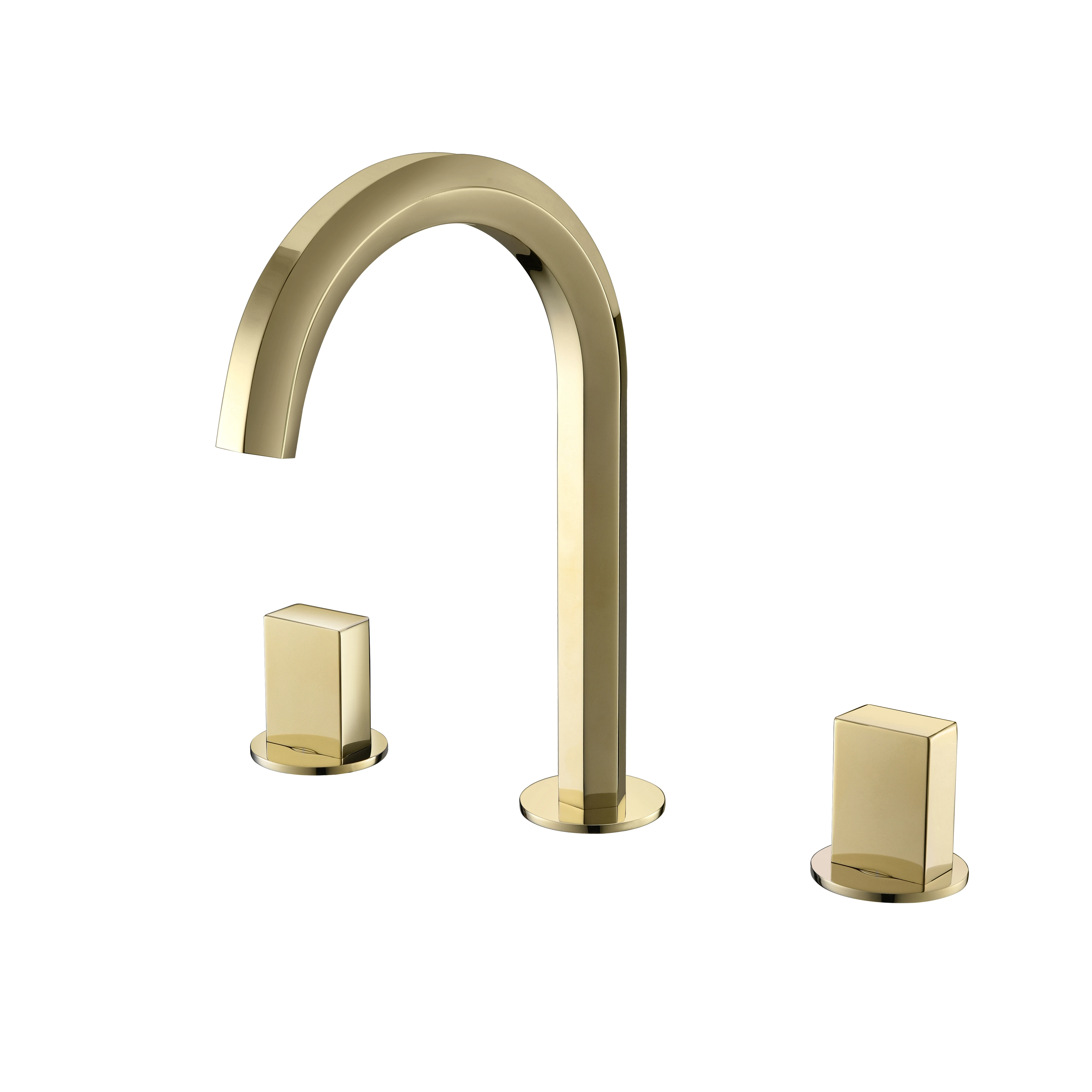 KF8801 Luxury deck mounted 3 pieces basin bathroom faucet gold