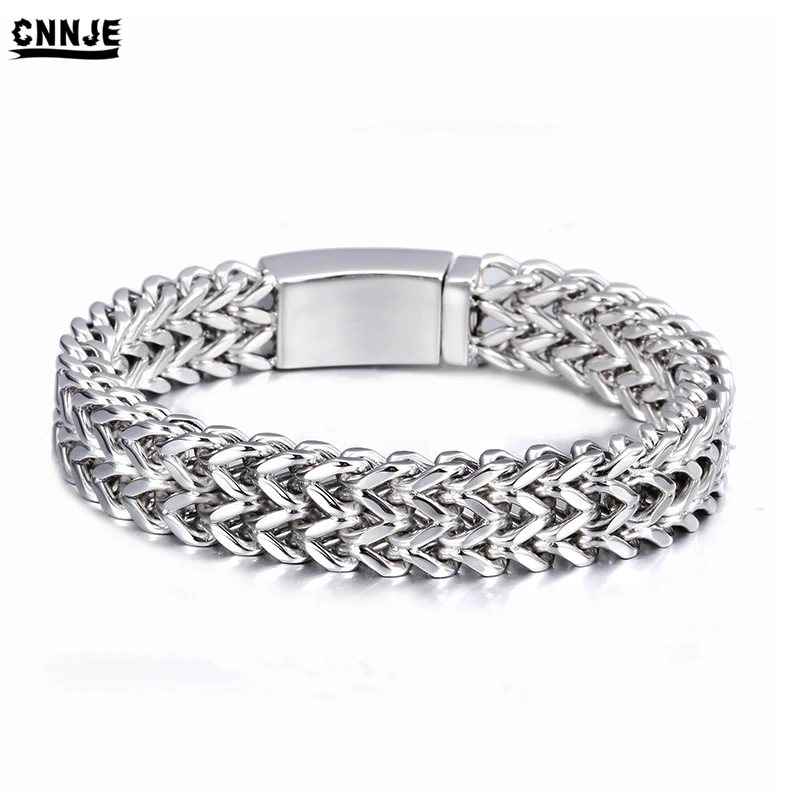
2018 Hot Styles 316L Stainless Steel Bracelet Double Franco Chain Wholesale Men Jewelry 