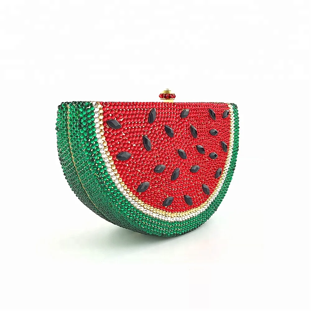High quality custom watermelon shape full crystal evening party bag OC3656