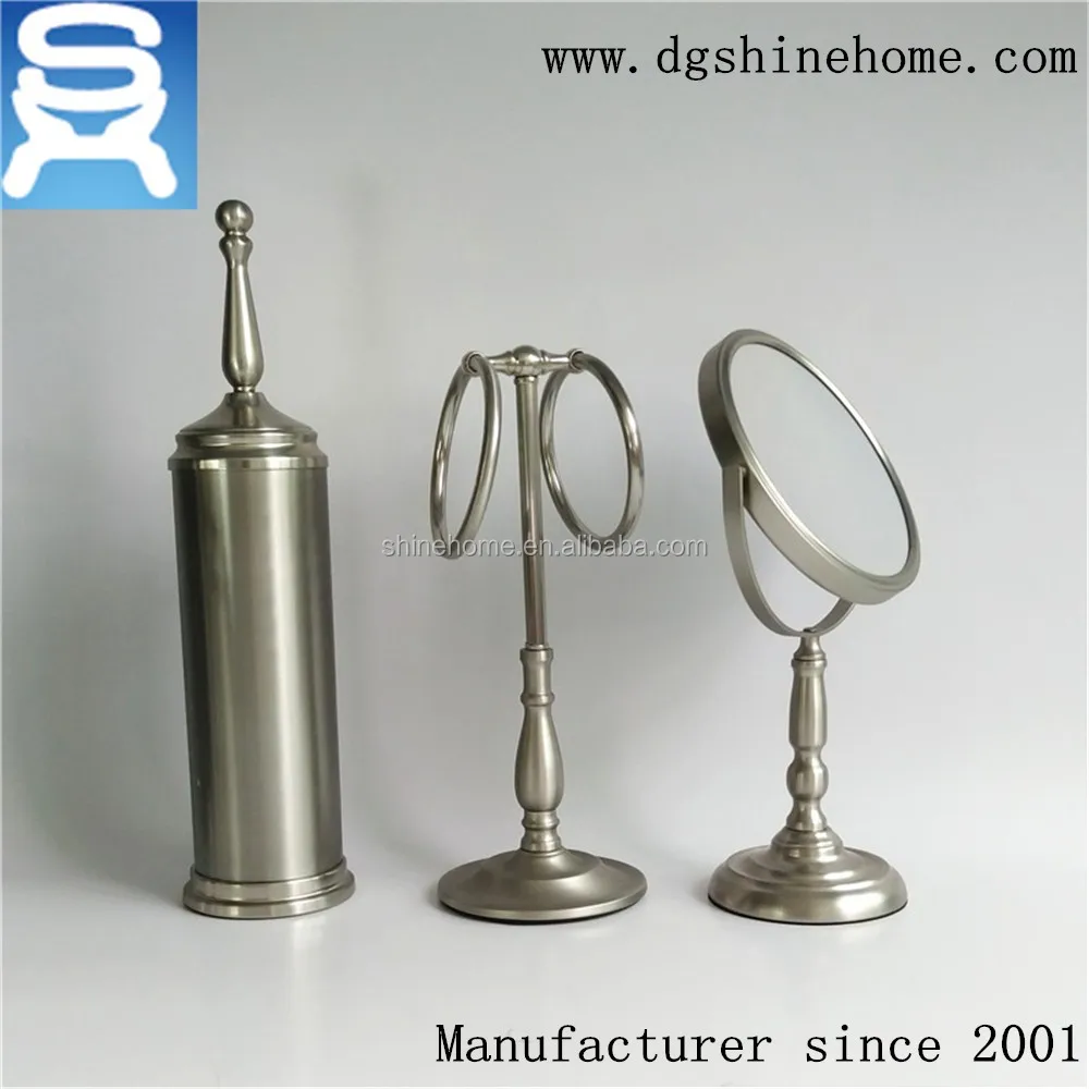 
China factory direct selling Hardware Bathroom Accessory Hotel Bathroom Stainless Steel nickel plated Accessory set 