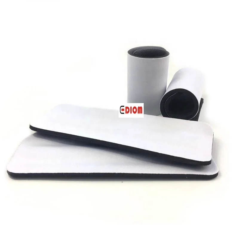 EDIOM Wholesale Eco-friendly White Blank Neoprene Snap Wrap Beer Bottle Cooler