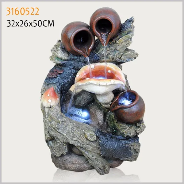 2017 polyresin solar garden fountains