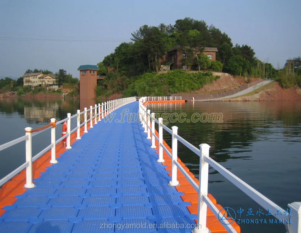Floating bridge plastic pontoon