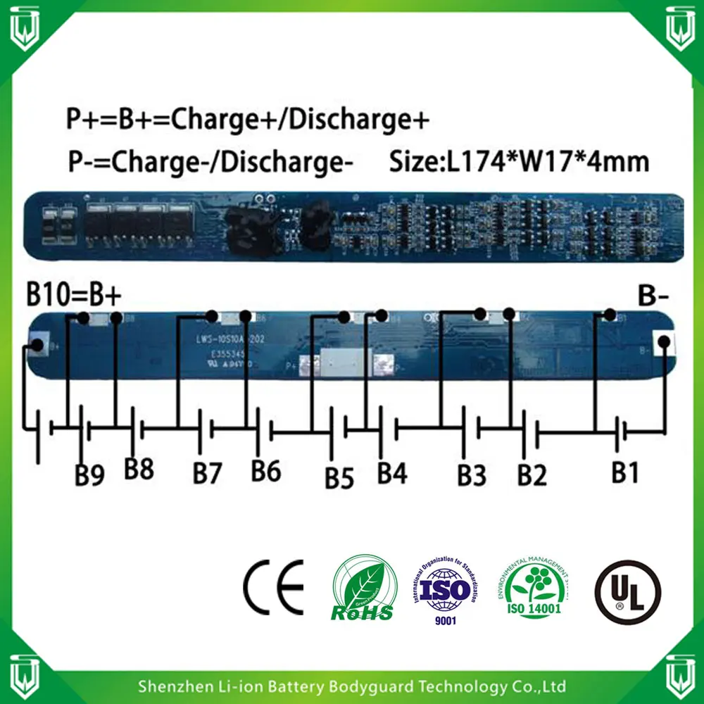 37V 10S 10A BMS/PCB printed circuit board manufacturing for ebike
