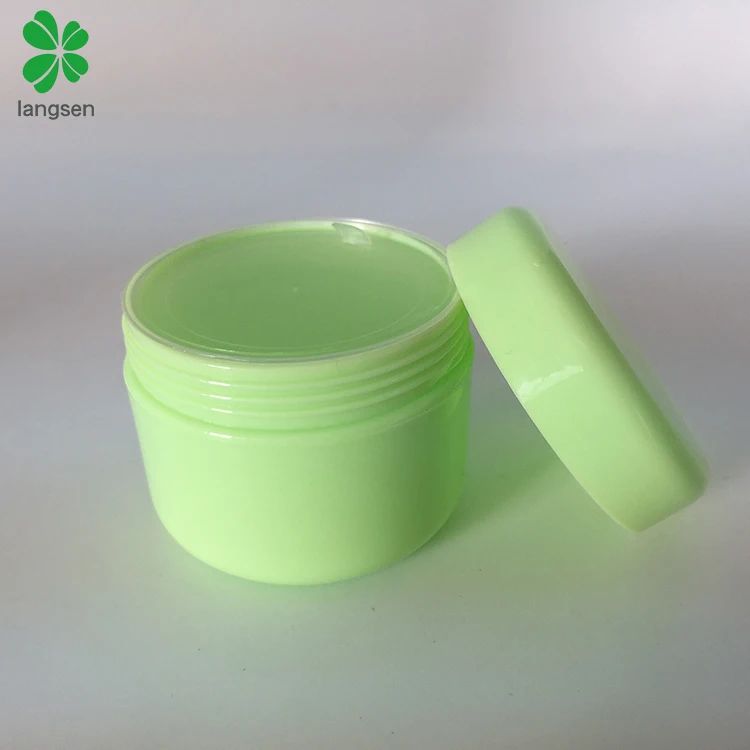 Plastic 50g 2oz Round Green Cosmetic Jars with Liners and Dome Lids, Travel Cosmetic Hair Gel Mask Cream Container