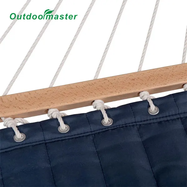 High Quality Quilted Fabric Hmamock Swing With Hardwood Spreader Bar
