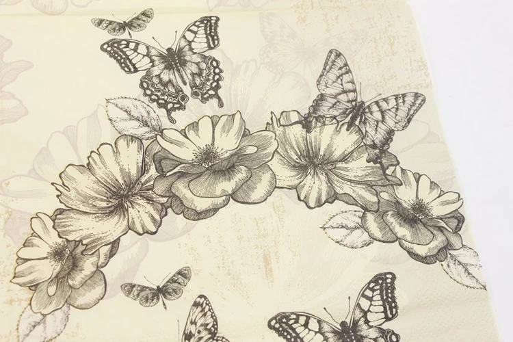 Butterfly Paper Napkin Festive & Party Tissue Napkin Decoration Guardanapo 33cm*33cm Or Custom Napkins