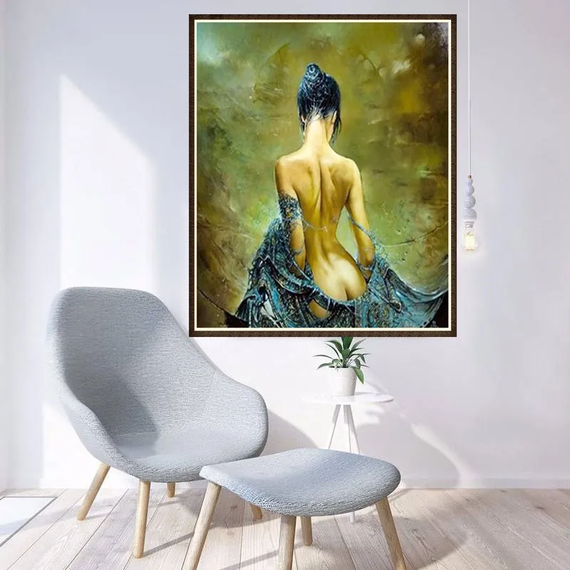 Modern portrait painting by numbers 3d sexy nude girls picture