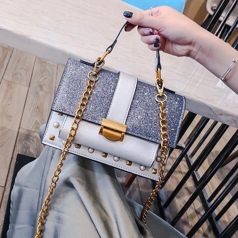 
Designer bag fashion women sling shiny bag handbag for wholesale 