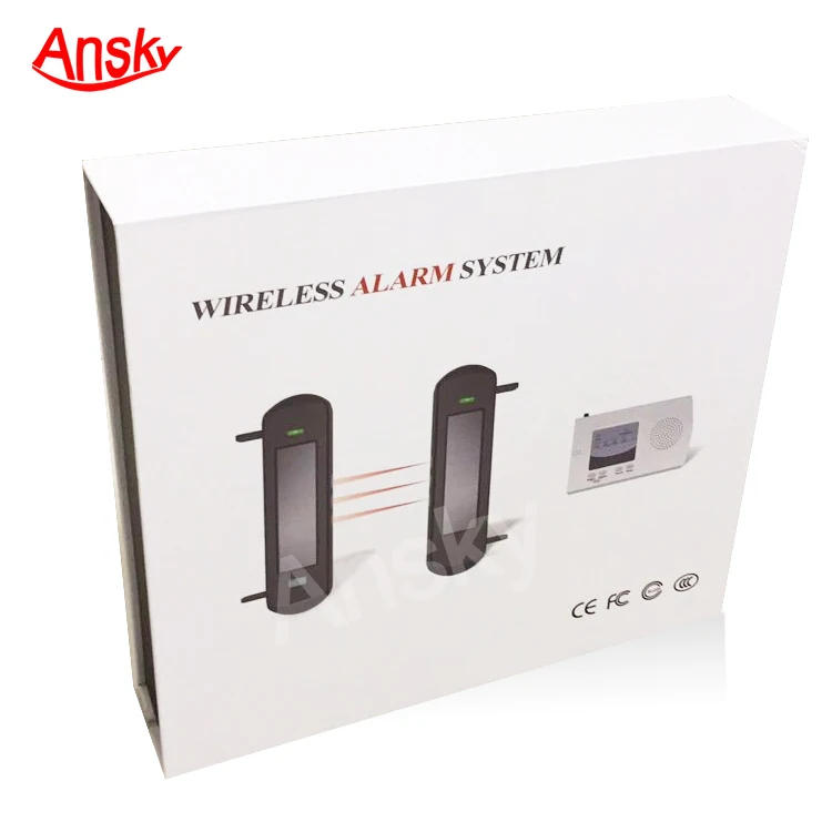 Wireless Dual Beams Outdoor Barrier Detector IR Alarm Motion Sensor