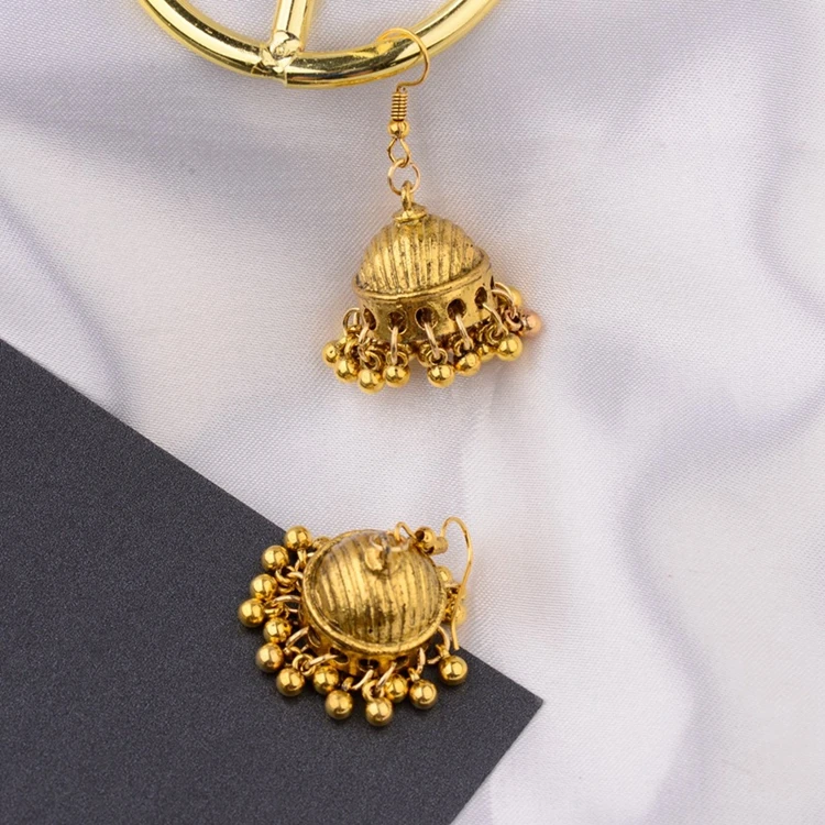 2019 Wholesale India Gold Plated Earrings Hooks Jewelry Handmade Boho Bead Tassel Dangle Earrings