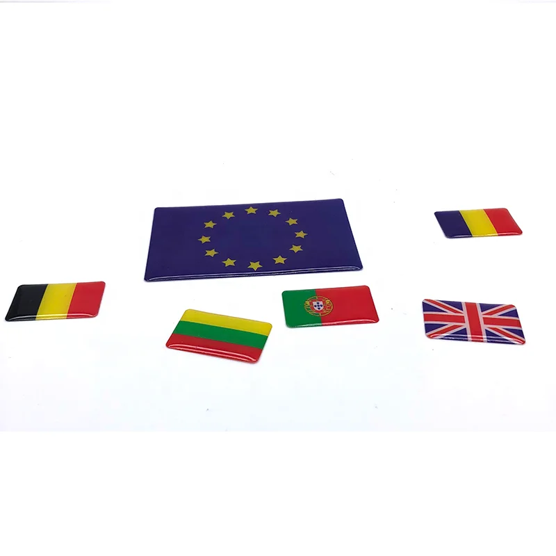High quality custom resin epoxy OEM clear 3D 3M adhesive label flag sticker