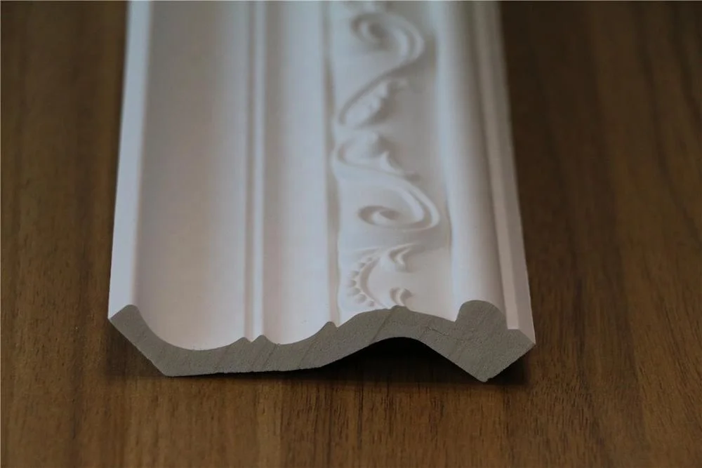 cheap price + high quality carve patterns antique PU cornice molding profiles designeps foam cornice
