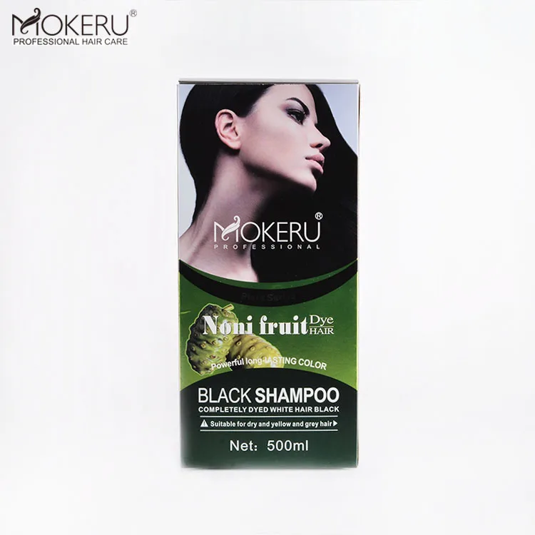 2020 Hot Selling Mokeru Black hair dye shampoo fast blacken hair Noni black hair shampoo for women and men