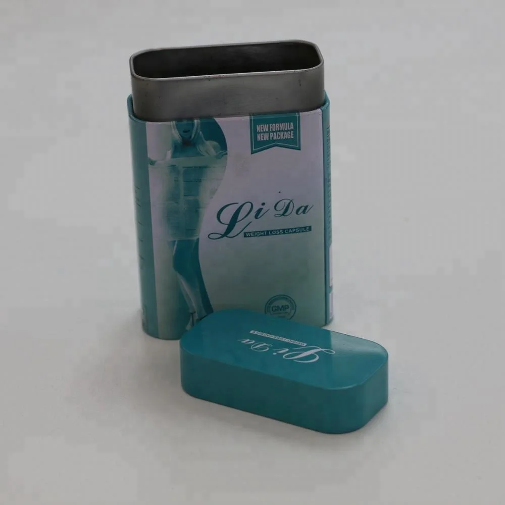 Hot sale slimming capsules metal tin box for woman