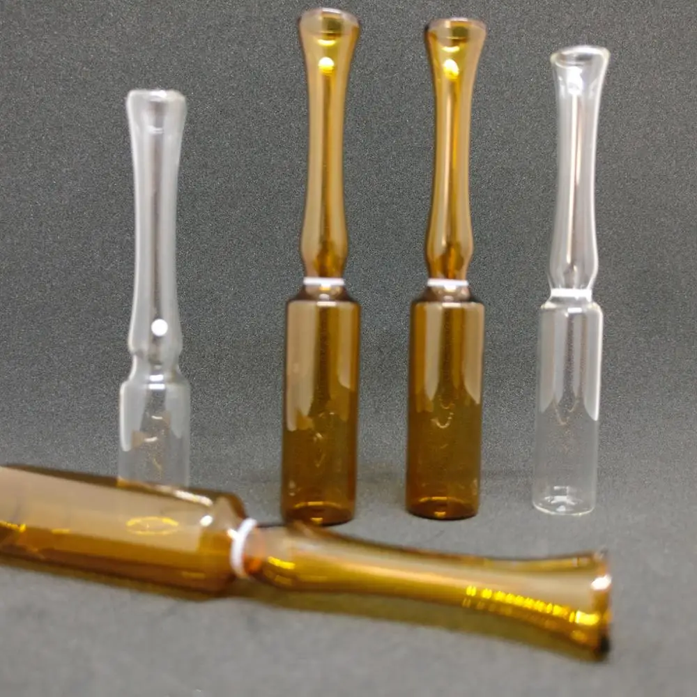 Indian standard, YBB and GMP and ISO standard USP type1 OPC with blue point type C amber glass ampoule