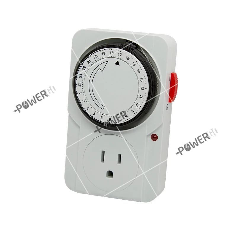 
Mechanical Timer Socket Plug 3 Prong Outlet Indoor 24 Hours Heavy Duty Appliance Timer for Household Appliances ETL Listed 