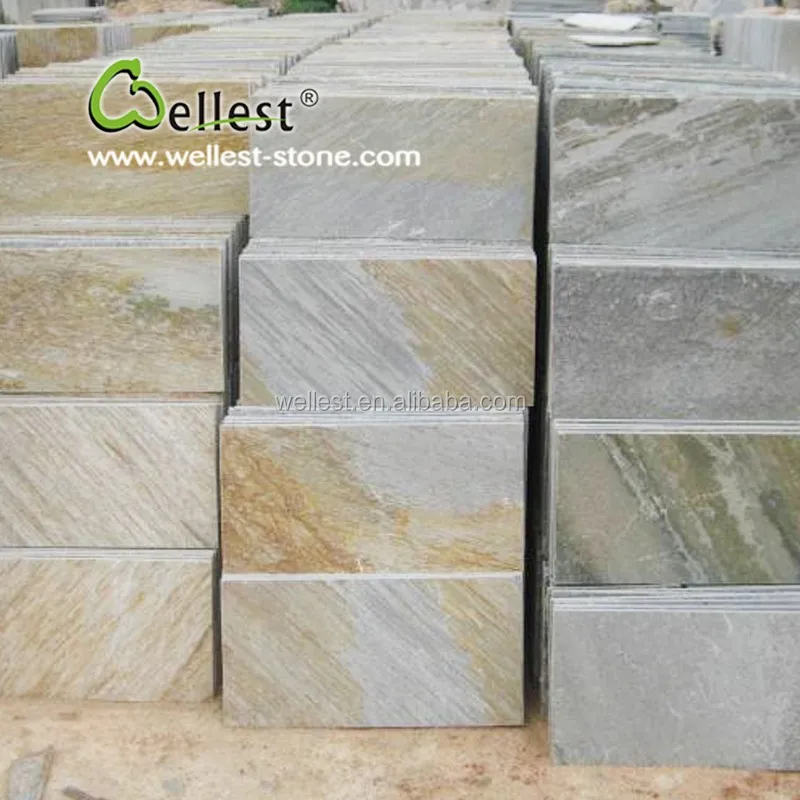 
natural split 15x15 rustic brown slate tile for garden 