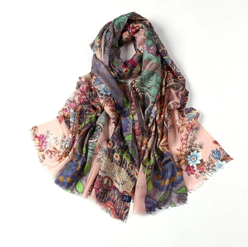 Factory directly merino wool silk scarf For ladies