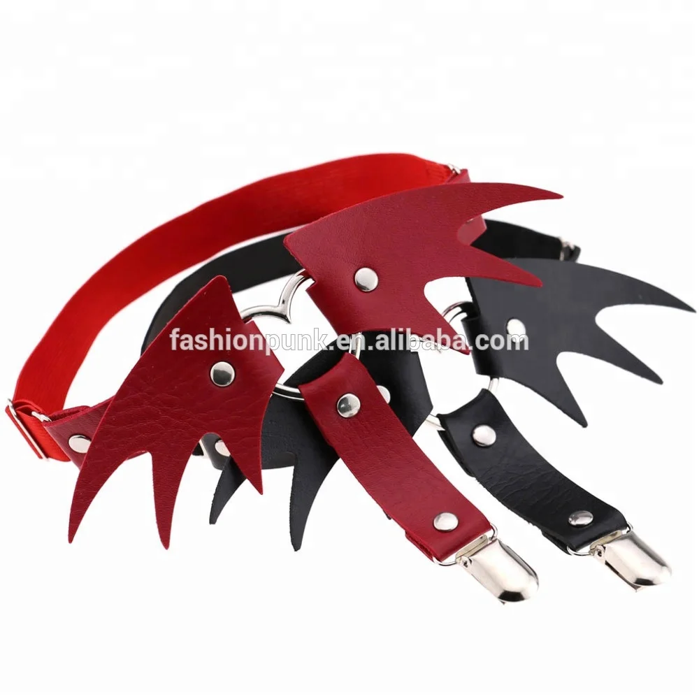 Преувеличенные Хэллоуин Рождественские подарки-форма крыльев Ангела женский кожаный и эластичный пояс для чулок