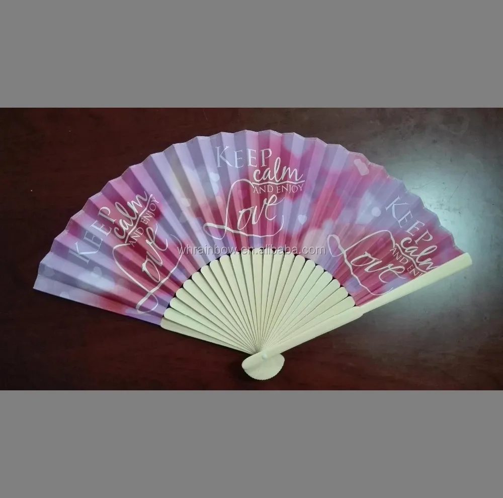custom promotion paper hand held fans 21cm