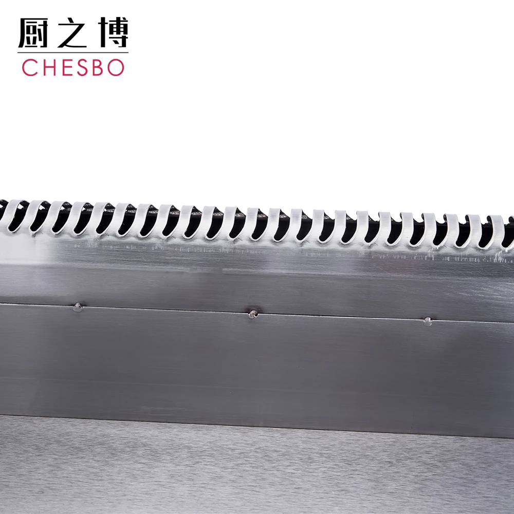 Catering Use Kitchen Cook Table top commercial Jumbo Thicken Stainless Steel Plate Gas Griddle for Restaurant