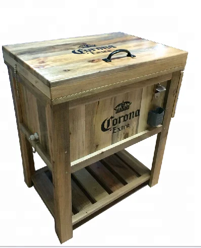 wood ice cooler box ice chest bucket