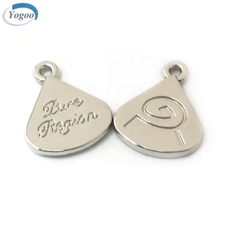 Personalized Silver Gold Logo Engraved Custom Metal Charm for Jewelry Making