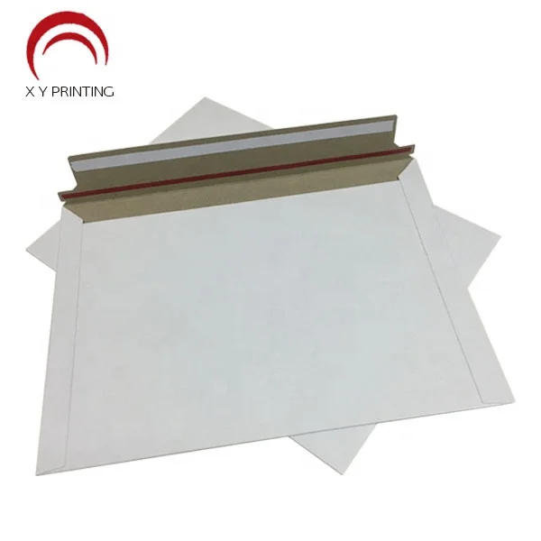 Durable non-bendable Rigid White Cardboard Document Mailer Envelopes