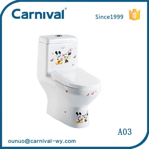 Color children bathroom toilet set one piece ceramic children toilet bowl A03
