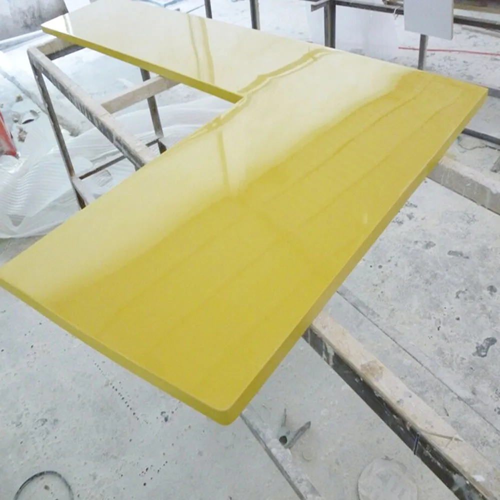 White Artificial Stone 8 Seaters Long Size Table Top