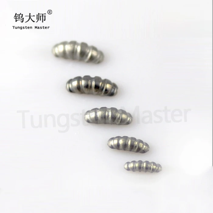 Multi-size and colors fly tying worm shape tungsten fishing beads for outdoor fishing