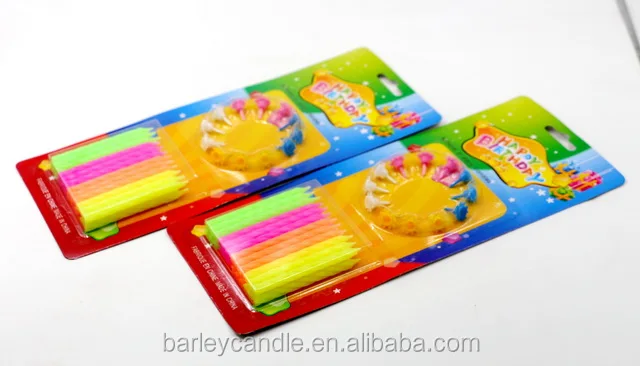 China Candle Factory Made Paraffin Fluorescent Spiral Cake Decorative Candles For Birthday Parties colorful cake candles