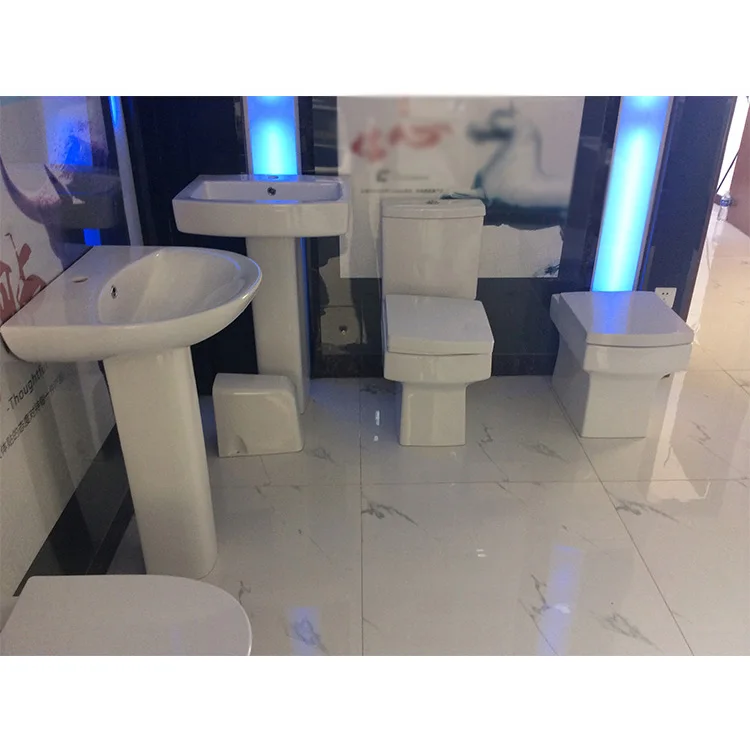 
Toilet and Pedestal Basin Suite Ceramic Bathroom Wash Down Contemporary JCBS-001 Jincheng 3 Years Floor Mounted CN;HEB Modern 