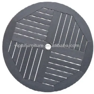 Обеденный стол пластиковый круглый обеденный деревянный зонтик отверстие на столешнице (T27)