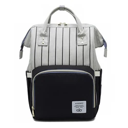 Hot Fashion Multifunctional Colorful Design Stripe Mommy Handbag Mummy Baby Diaper Bag Backpack