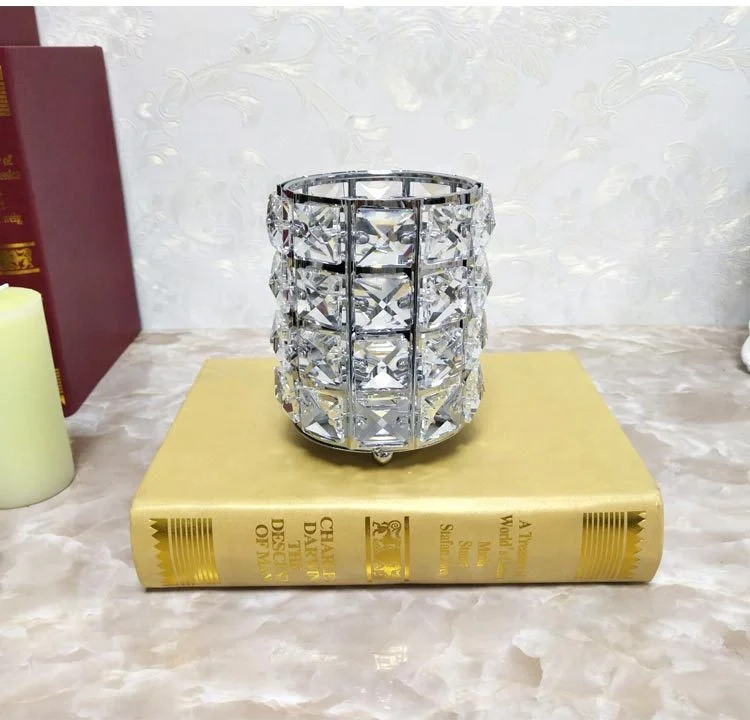 candle holder wedding centerpiece metal lantern crystal candlestick for wedding decoration