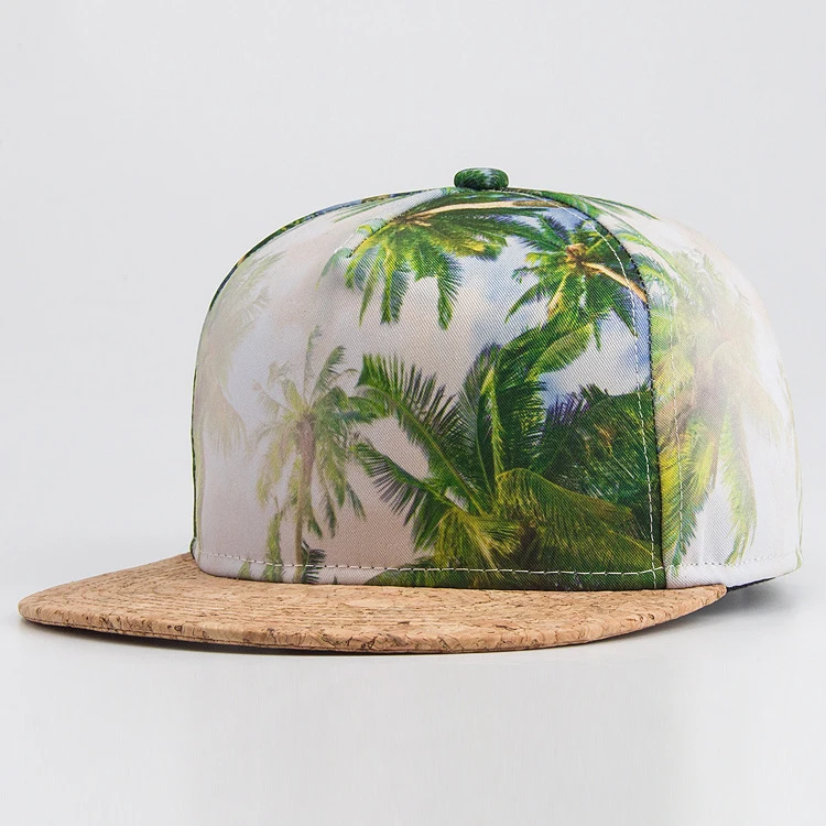Custom print snapback flat 5 panel cap wholesale