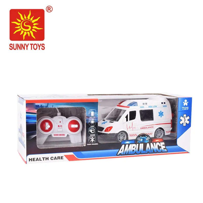 1:32 6 lights and sounds and opening doors rc ambulance for kids
