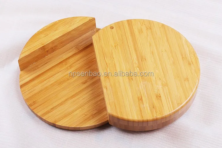 Thick Round Bamboo Cutting Board with Groove