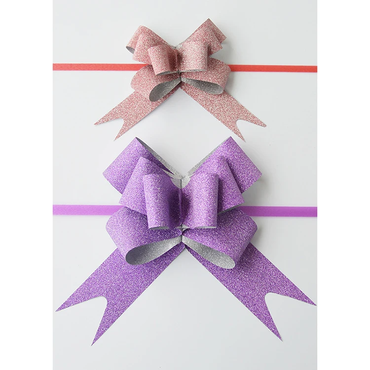 twinkle glitter fabric butterfly ribbon tie/organza tie bow ribbon bow with wire twist tie