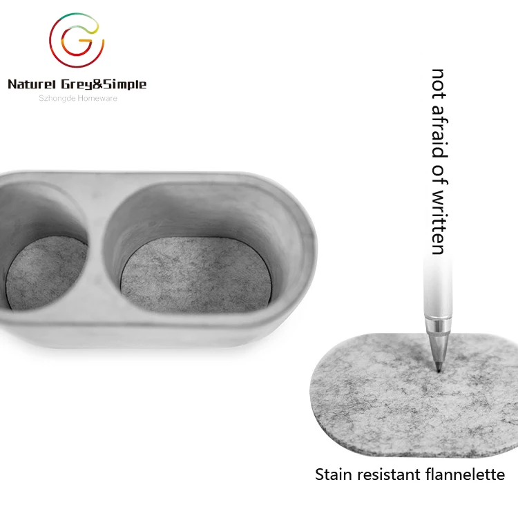 Welcome OEM/ODM Natural Concrete Cement Grey White Desk Mobile Phone Holder Pen Holder